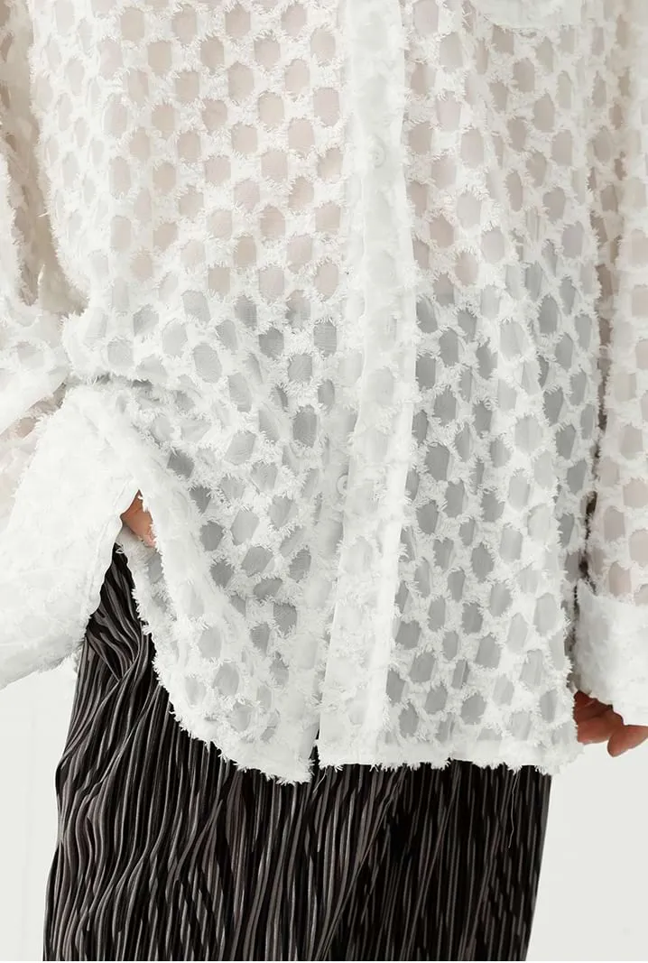 Checker Sheer Translucent Shirt