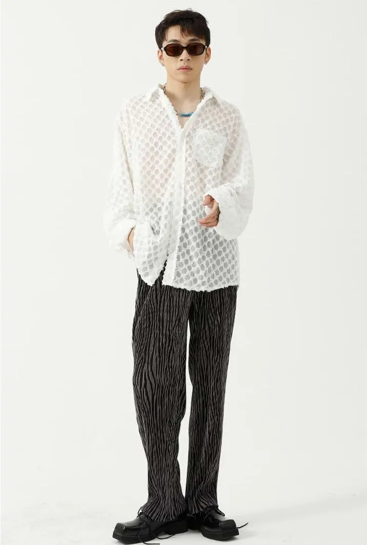 Checker Sheer Translucent Shirt