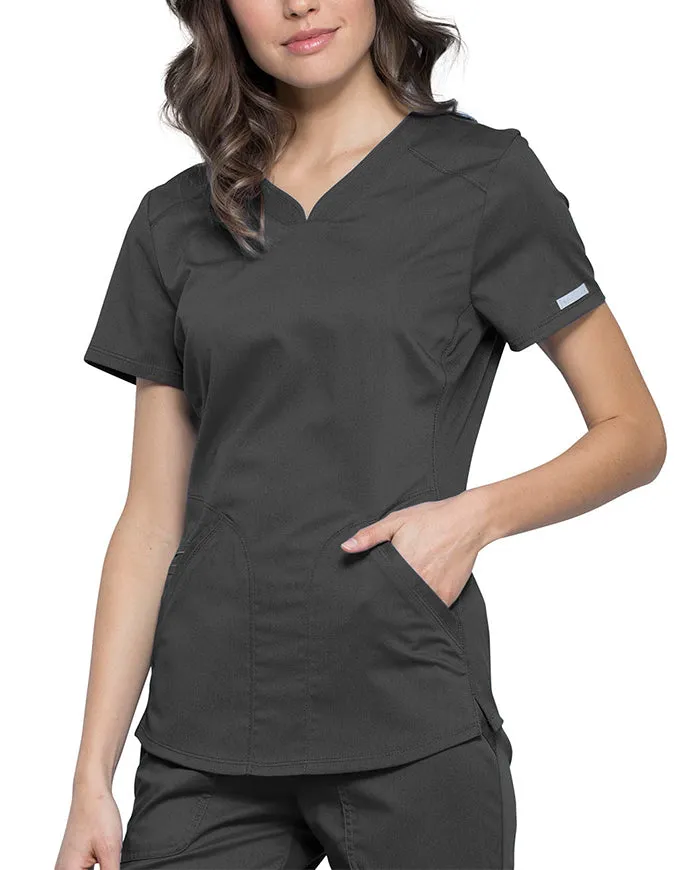 Cherokee Workwear Revolution Women's Soft Shaped V-Neck Top