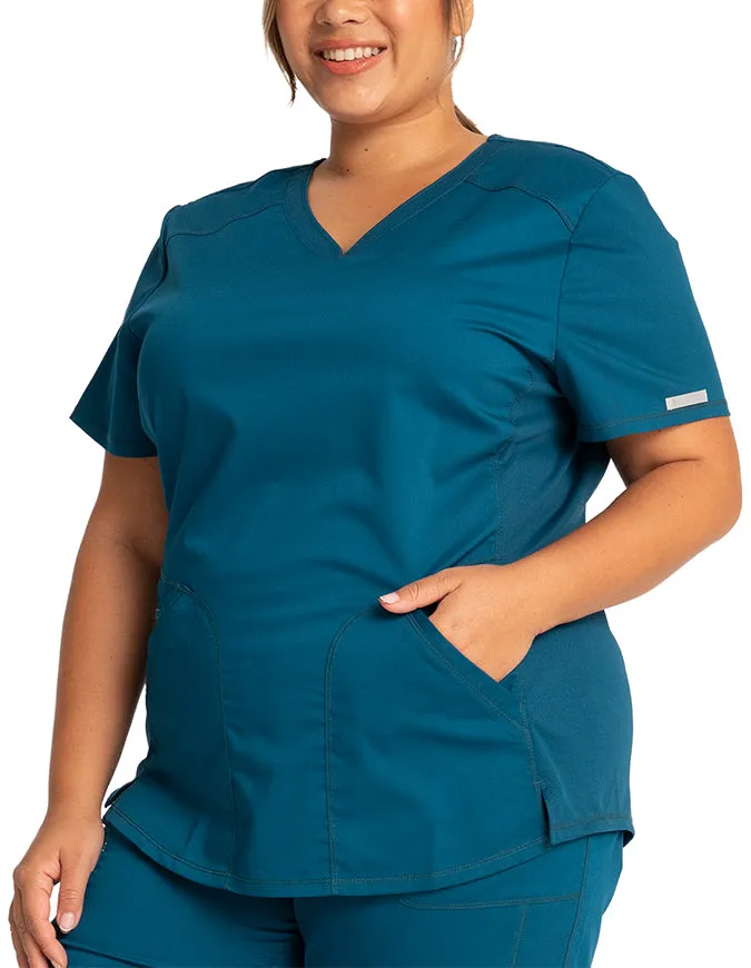 Cherokee Workwear Revolution Women's Soft Shaped V-Neck Top