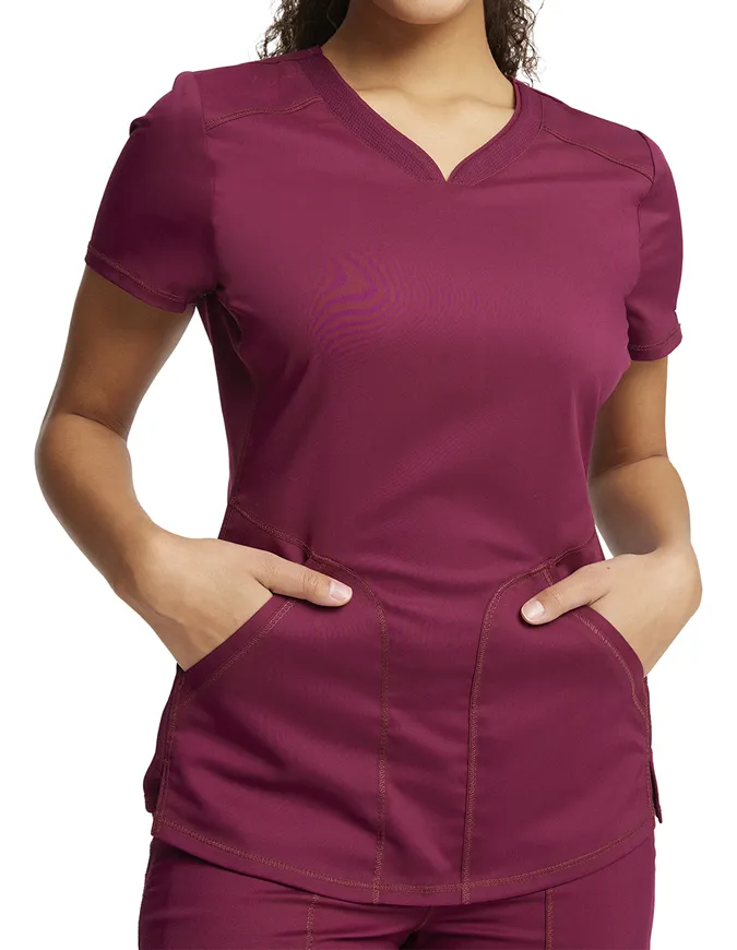 Cherokee Workwear Revolution Women's Soft Shaped V-Neck Top