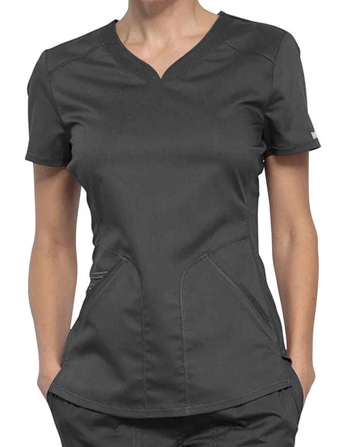 Cherokee Workwear Revolution Women's Soft Shaped V-Neck Top