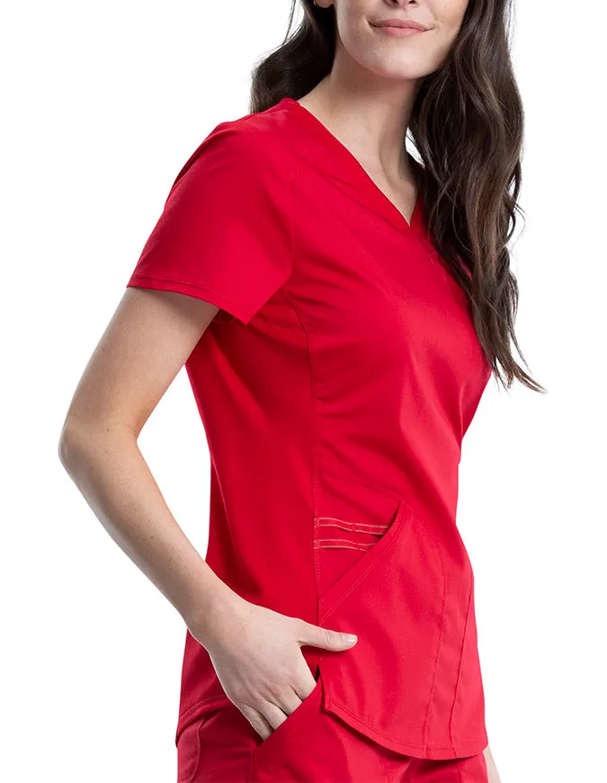 Cherokee Workwear Revolution Women's Soft Shaped V-Neck Top