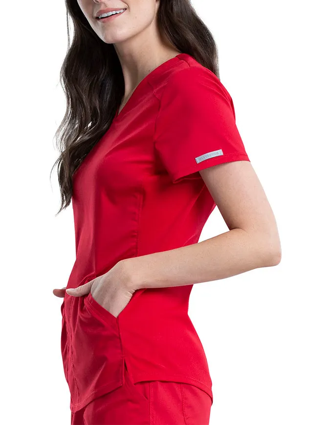 Cherokee Workwear Revolution Women's Soft Shaped V-Neck Top