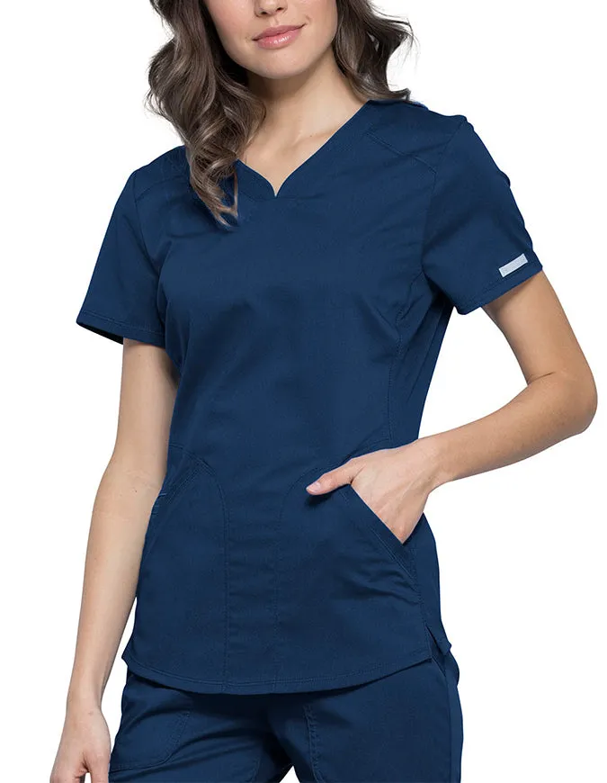 Cherokee Workwear Revolution Women's Soft Shaped V-Neck Top
