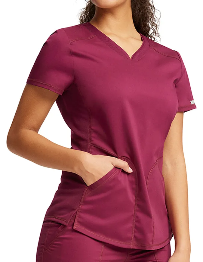 Cherokee Workwear Revolution Women's Soft Shaped V-Neck Top