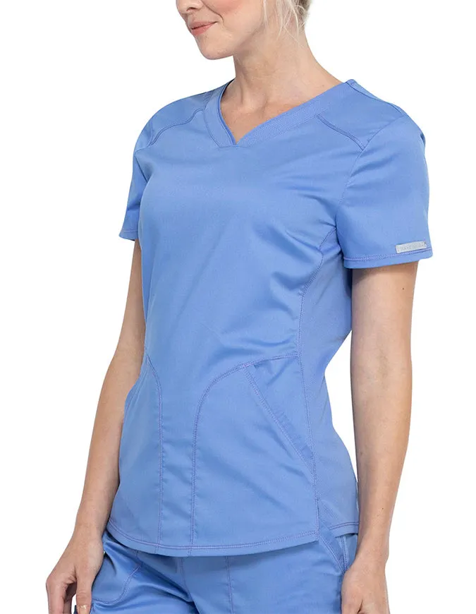 Cherokee Workwear Revolution Women's Soft Shaped V-Neck Top