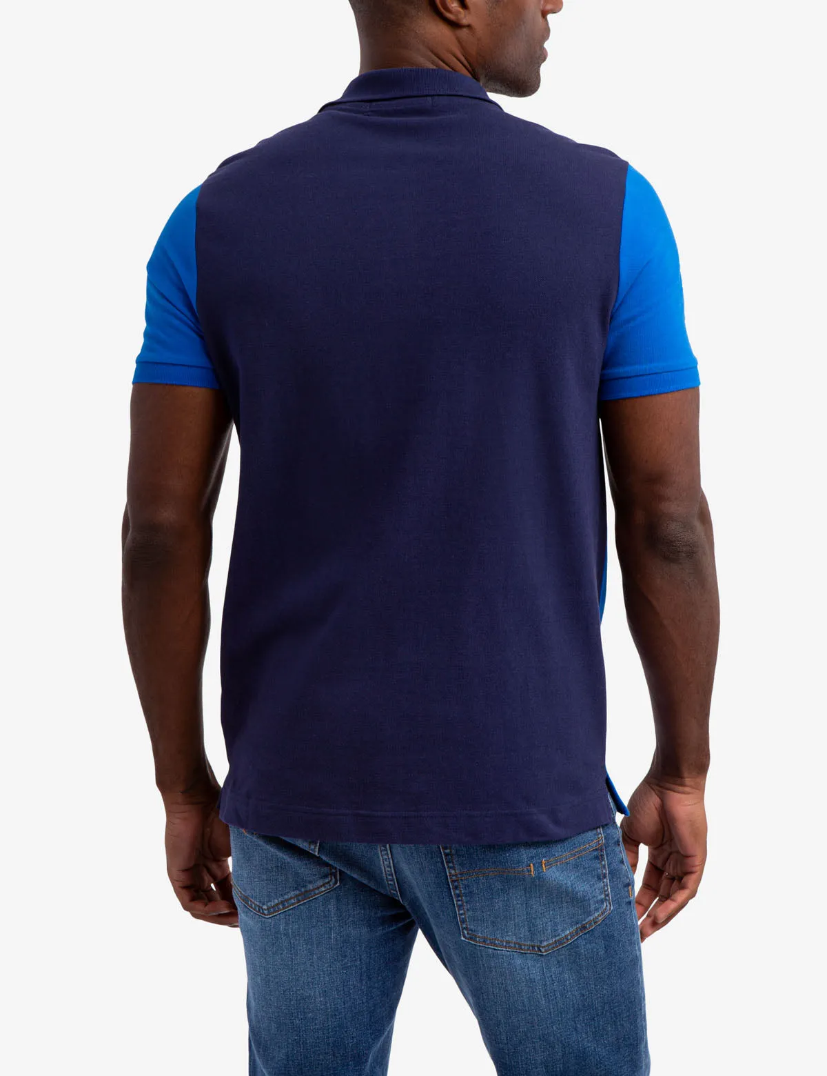COLORBLOCK CHEST STRIPE PIQUE POLO SHIRT