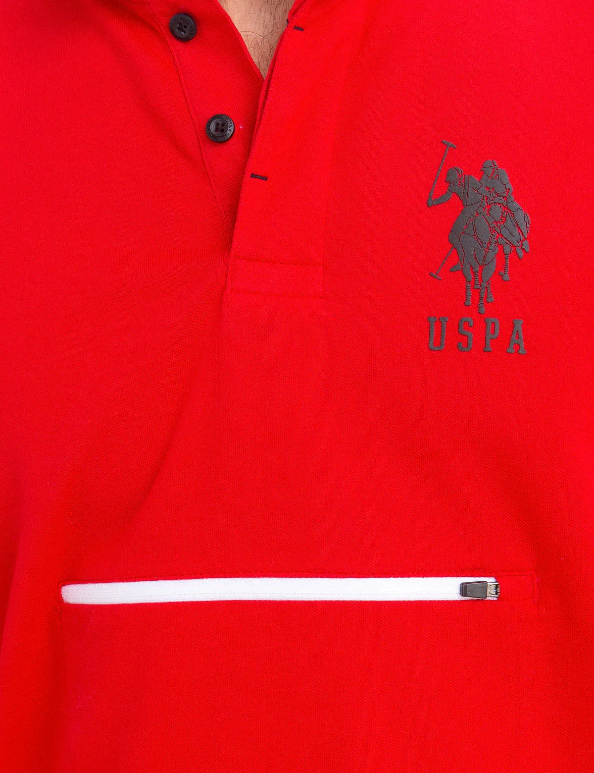 COLORBLOCK ZIP POCKET LONG SLEEVE STRETCH POLO SHIRT