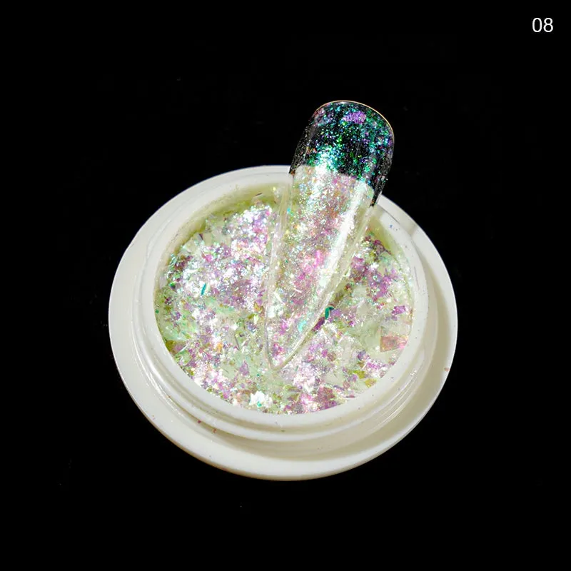 Colourful Nail Art Glitter Iridescent Flakes Sequins
