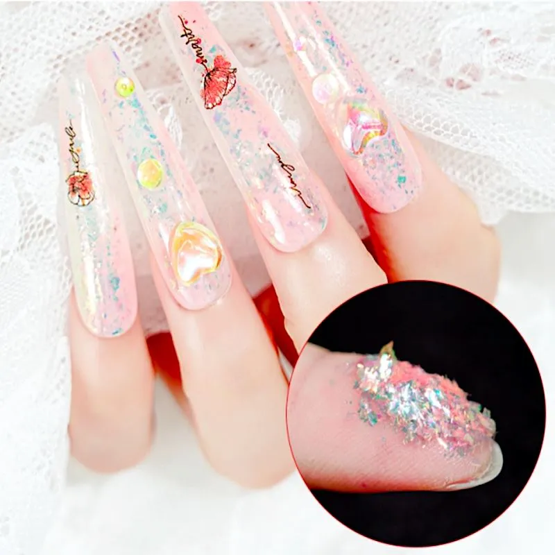 Colourful Nail Art Glitter Iridescent Flakes Sequins