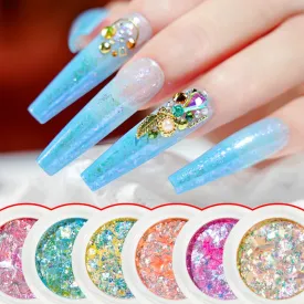 Colourful Nail Art Glitter Iridescent Flakes Sequins