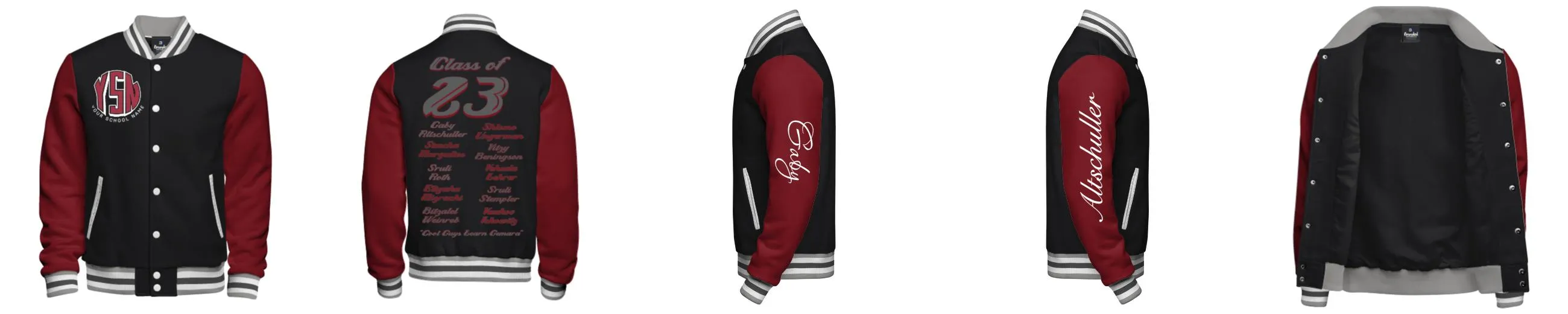 Cotton Fleece Varsity Jacket With Custom Printed Lining