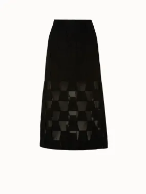 Cotton Voile Mirrored Trapezoid Long Skirt