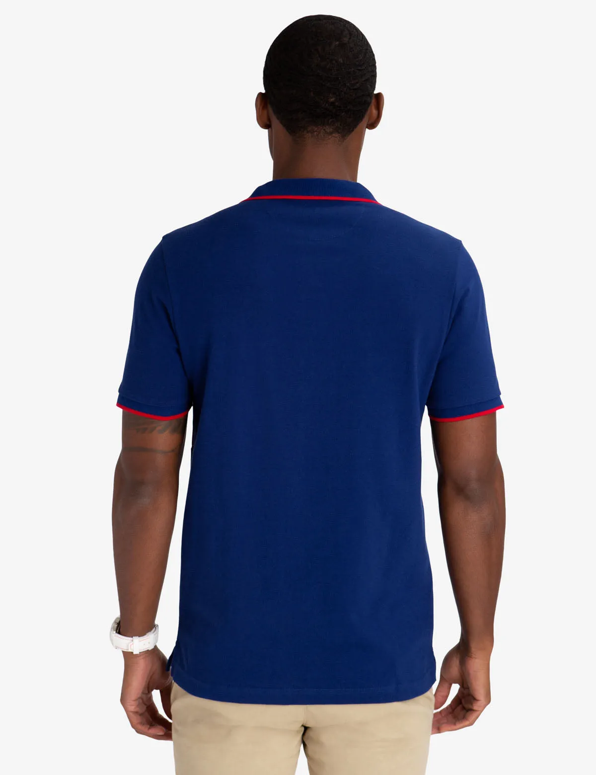 CREST TEXTURE STRIPED POLO SHIRT