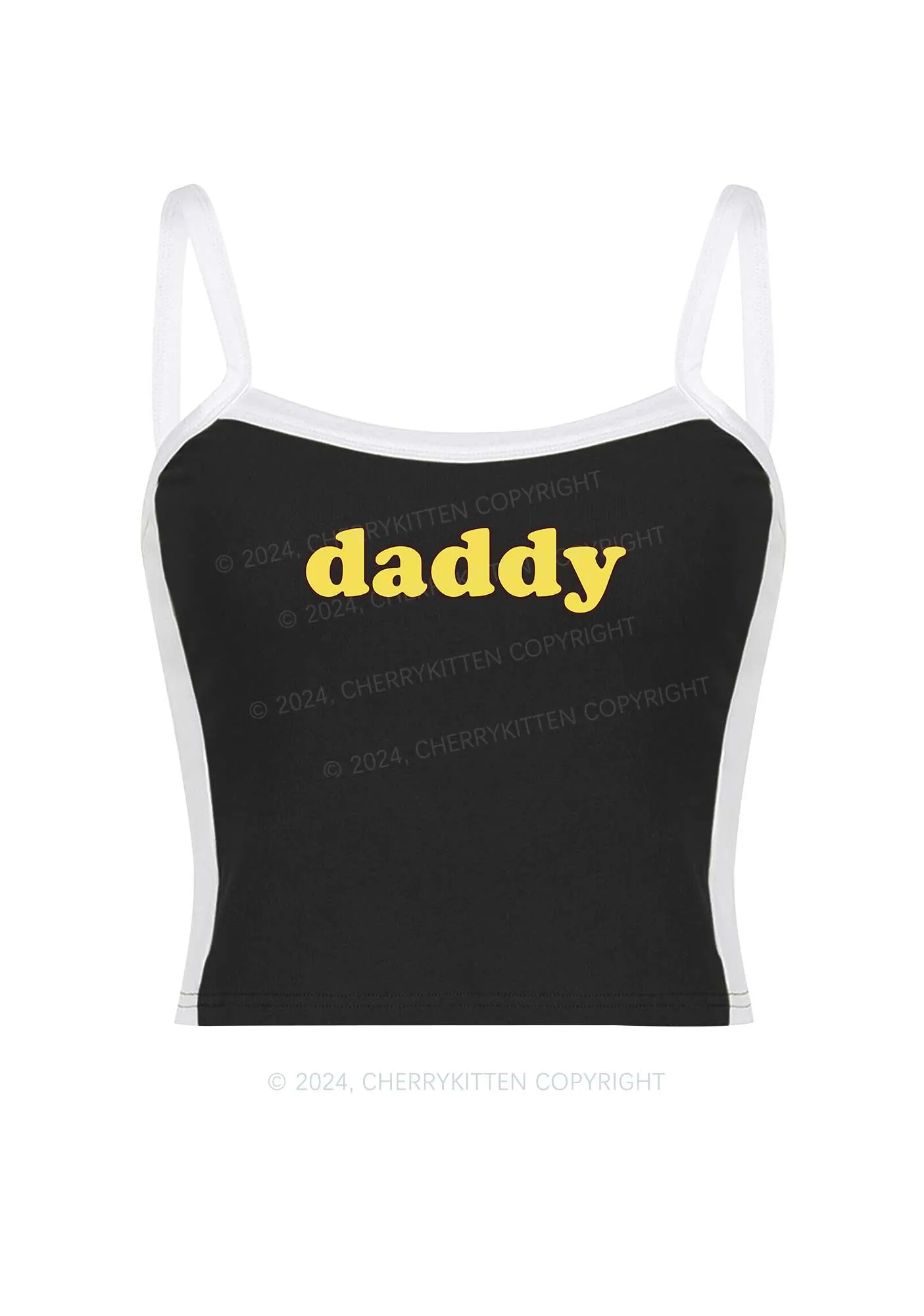 Daddy Y2K Color Block Crop Cami Top Cherrykitten