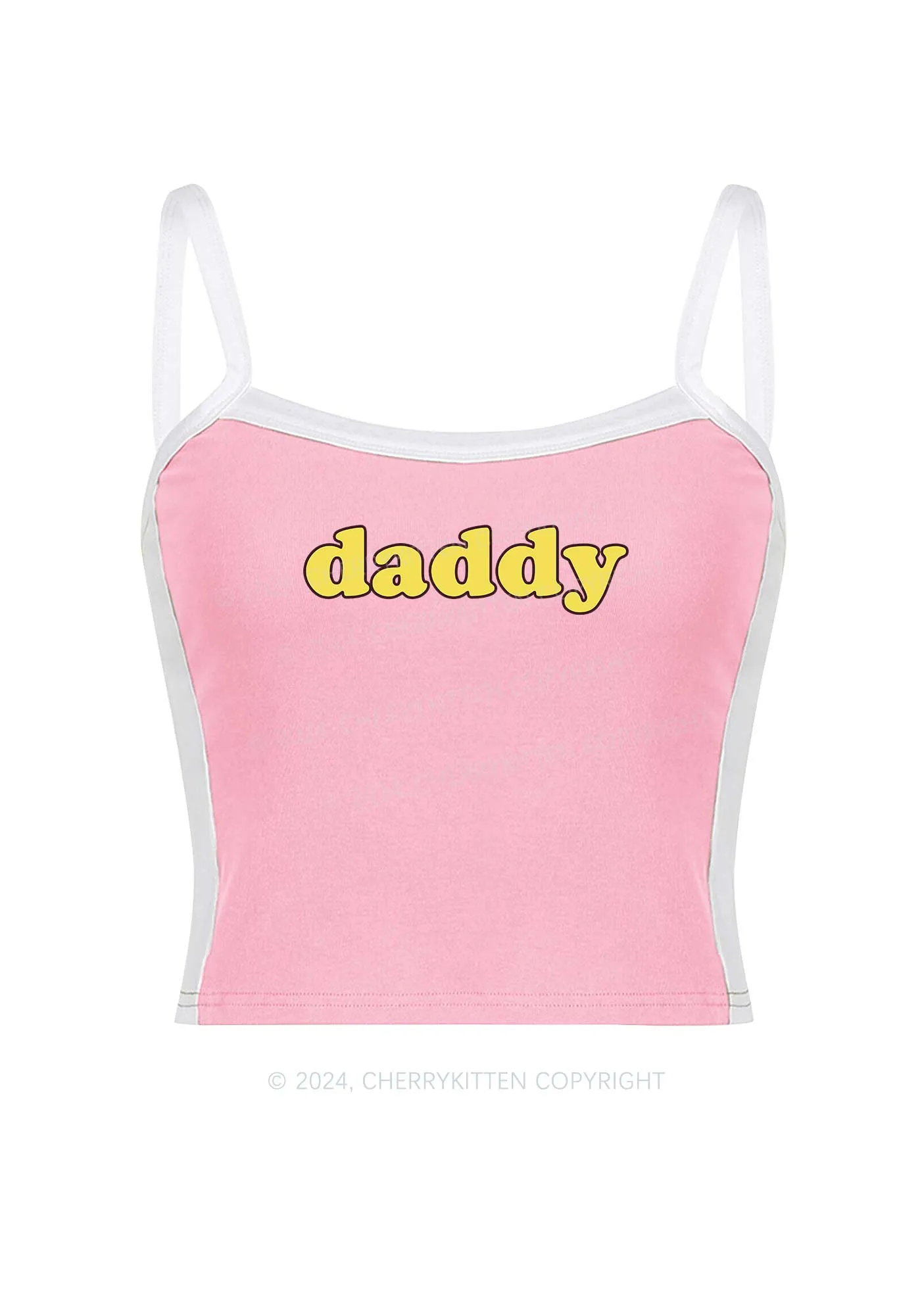 Daddy Y2K Color Block Crop Cami Top Cherrykitten