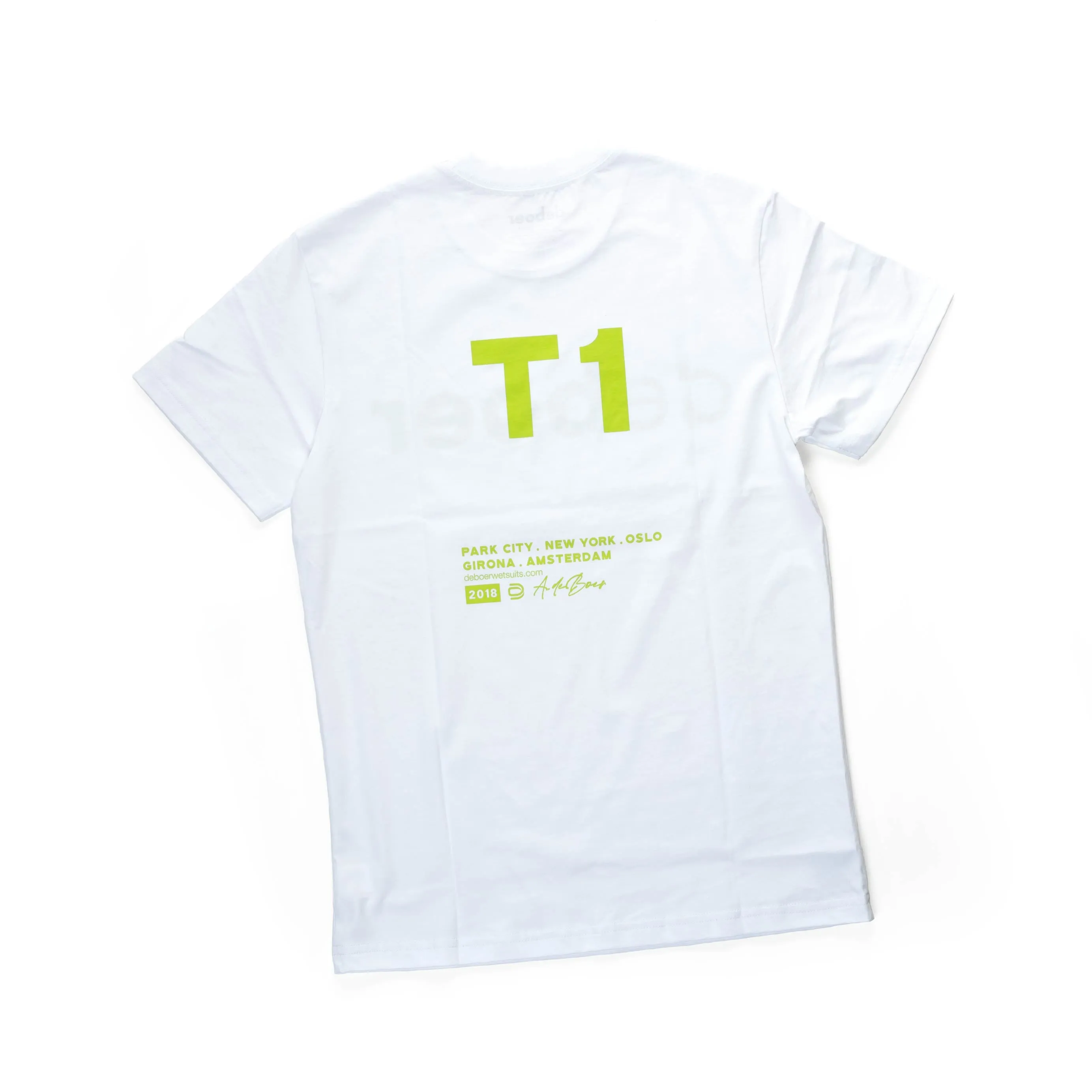 deboer men's tee white & lime