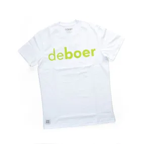deboer men's tee white & lime