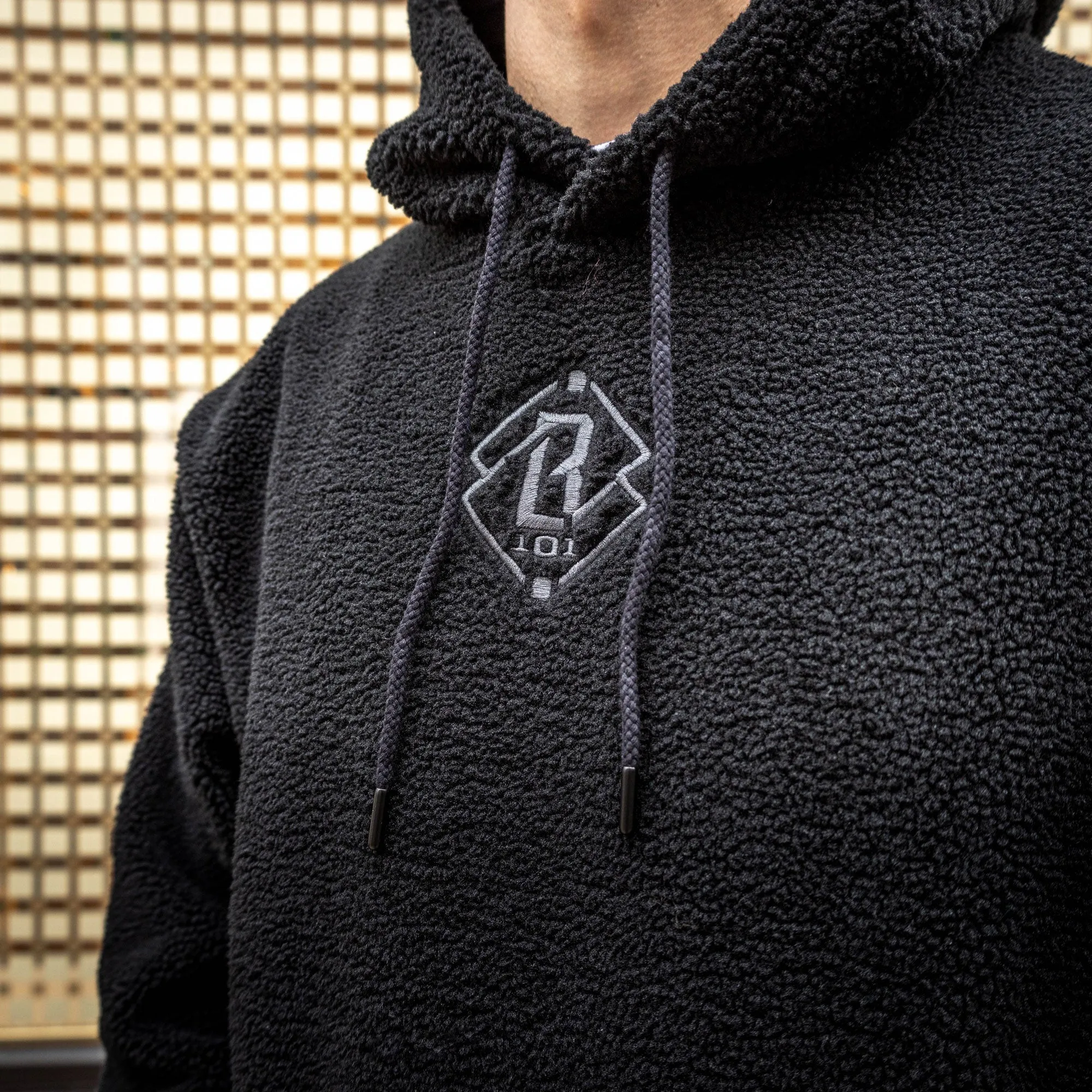 Diamond Sherpa Hoodie - Black