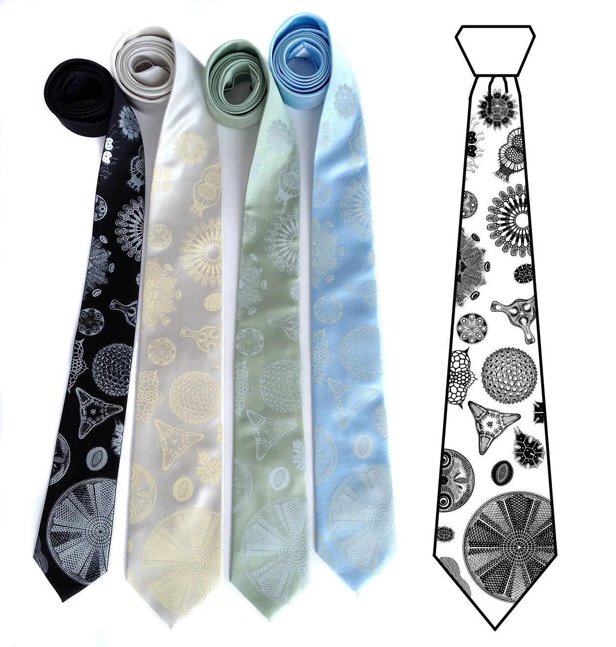 Diatoms Silk Necktie