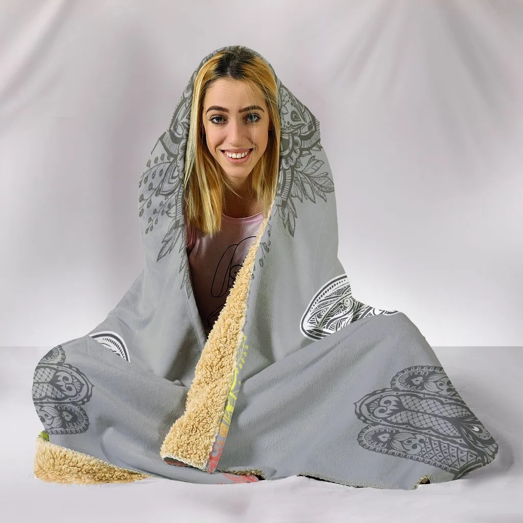Dragonfly Hamsa Mandala Hooded Blanket