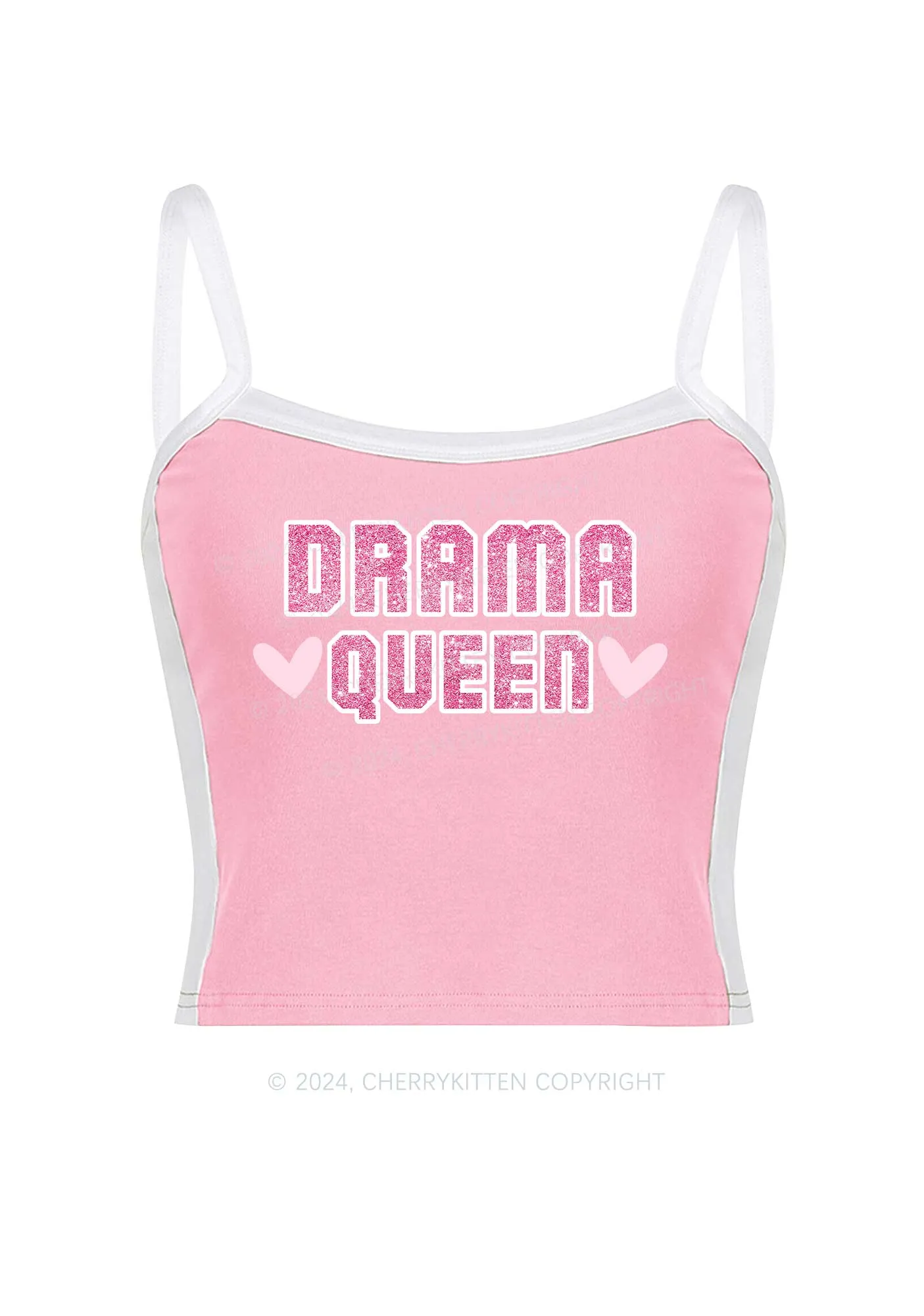 Drama Queen Y2K Color Block Crop Cami Top Cherrykitten
