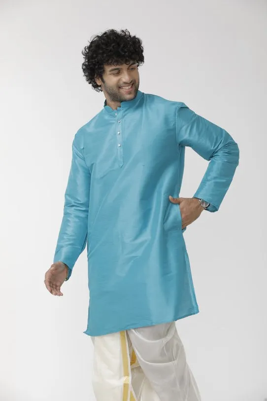 Ethnix - Sky Blue Long Kurta for Men | Uathayam