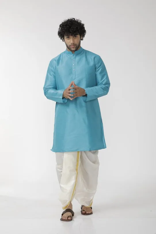 Ethnix - Sky Blue Long Kurta for Men | Uathayam