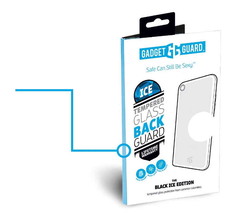 Gadget Guard - Black Ice Tempered Back Glass Protector for iPhone 8 Plus