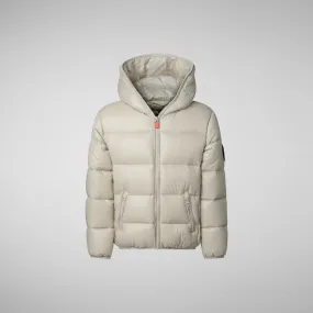 Girls' animal free puffer jacket Kate in rainy beige