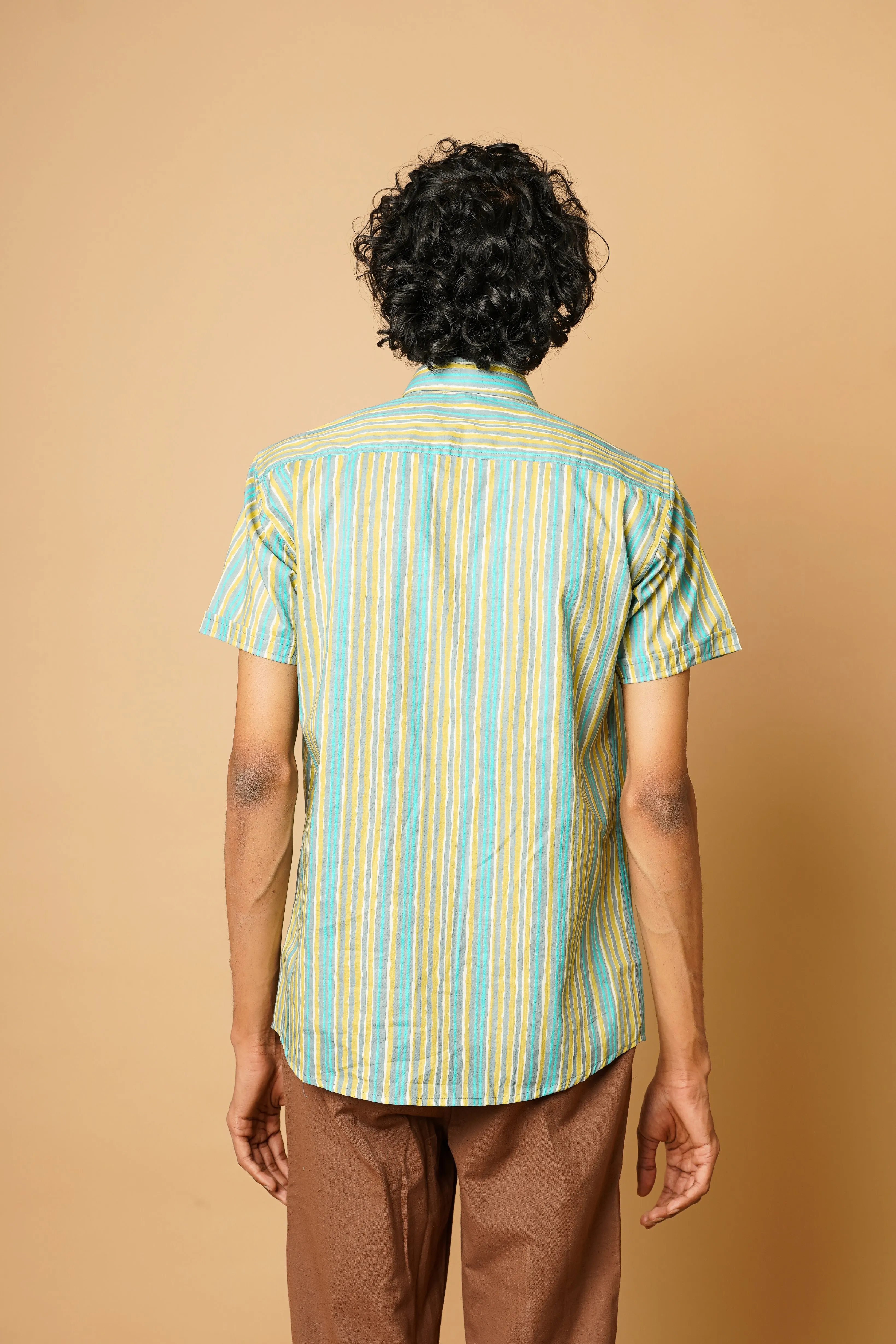 Hand Block Men's Half Sleeves Shirt