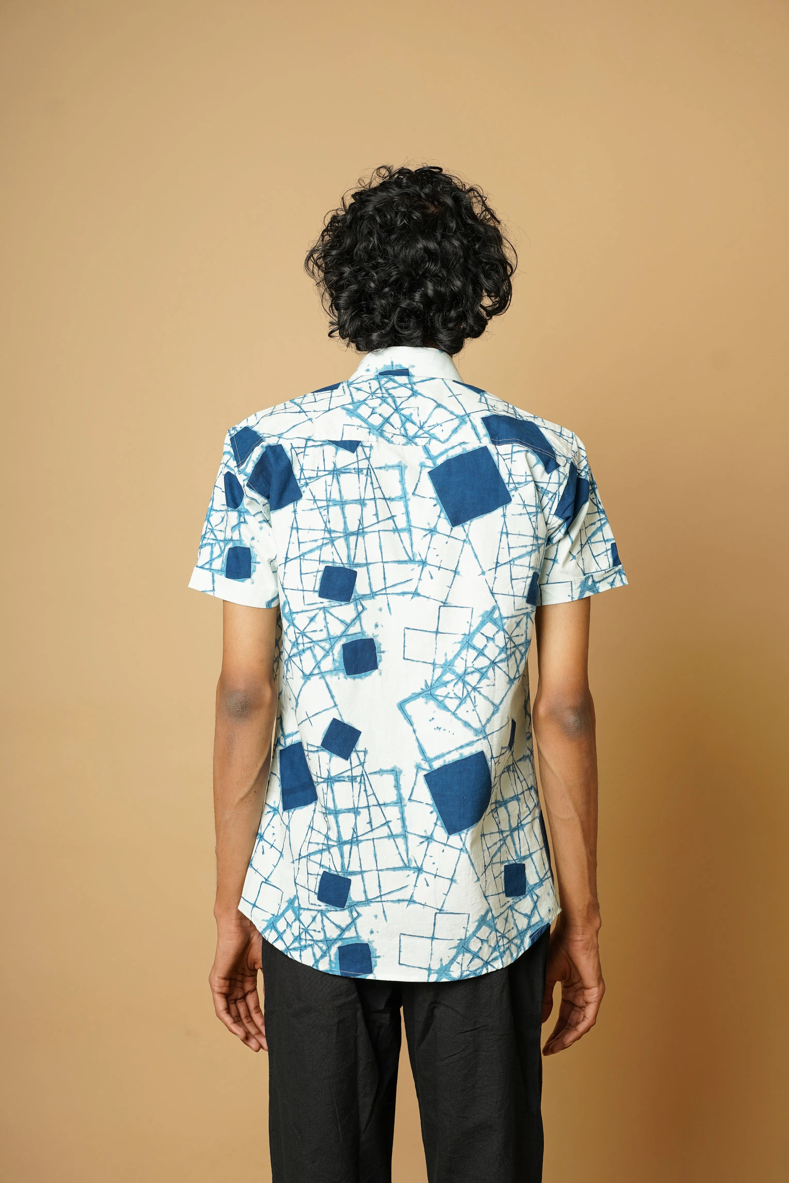 Hand Block Men's Half Sleeves Shirt