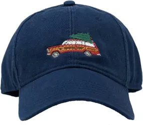 Harding Lane Kids Holiday Wagoneer Baseball Hat in Navy