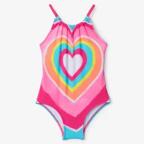 Hatley Gather Front Swimsuit - Psychedelic Heart