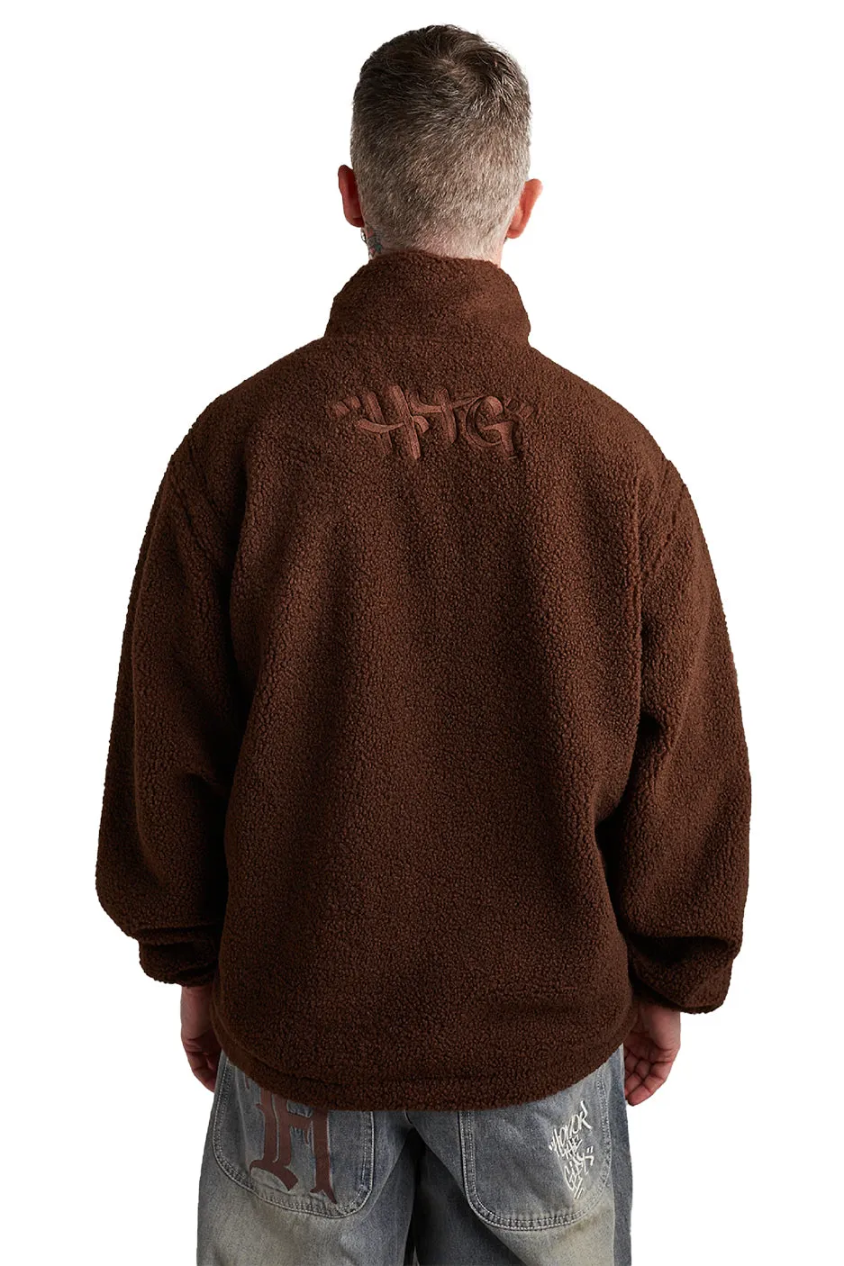 Honor The Gift Script Sherpa Pullover 'Brown'