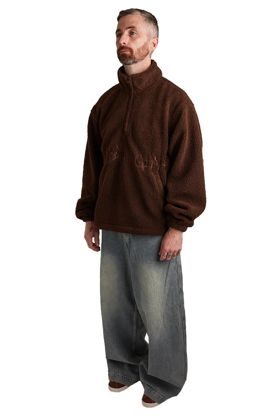 Honor The Gift Script Sherpa Pullover 'Brown'
