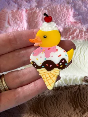 Ice cream 🍦 Ducky - Brooch - Set of 2