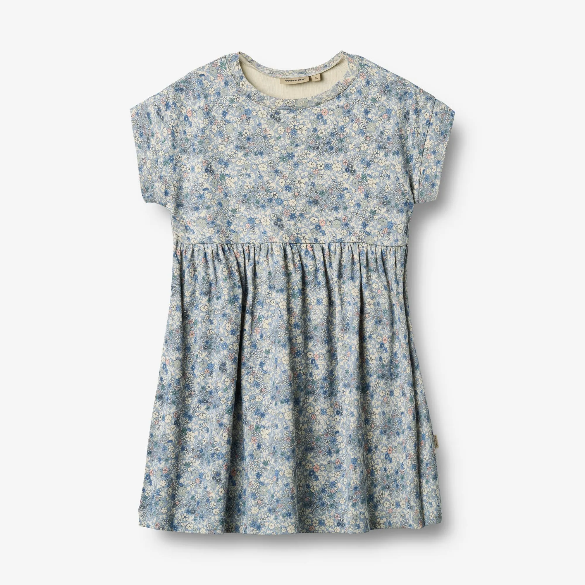 Jersey Dress S/S Emilie - blue summer flowers