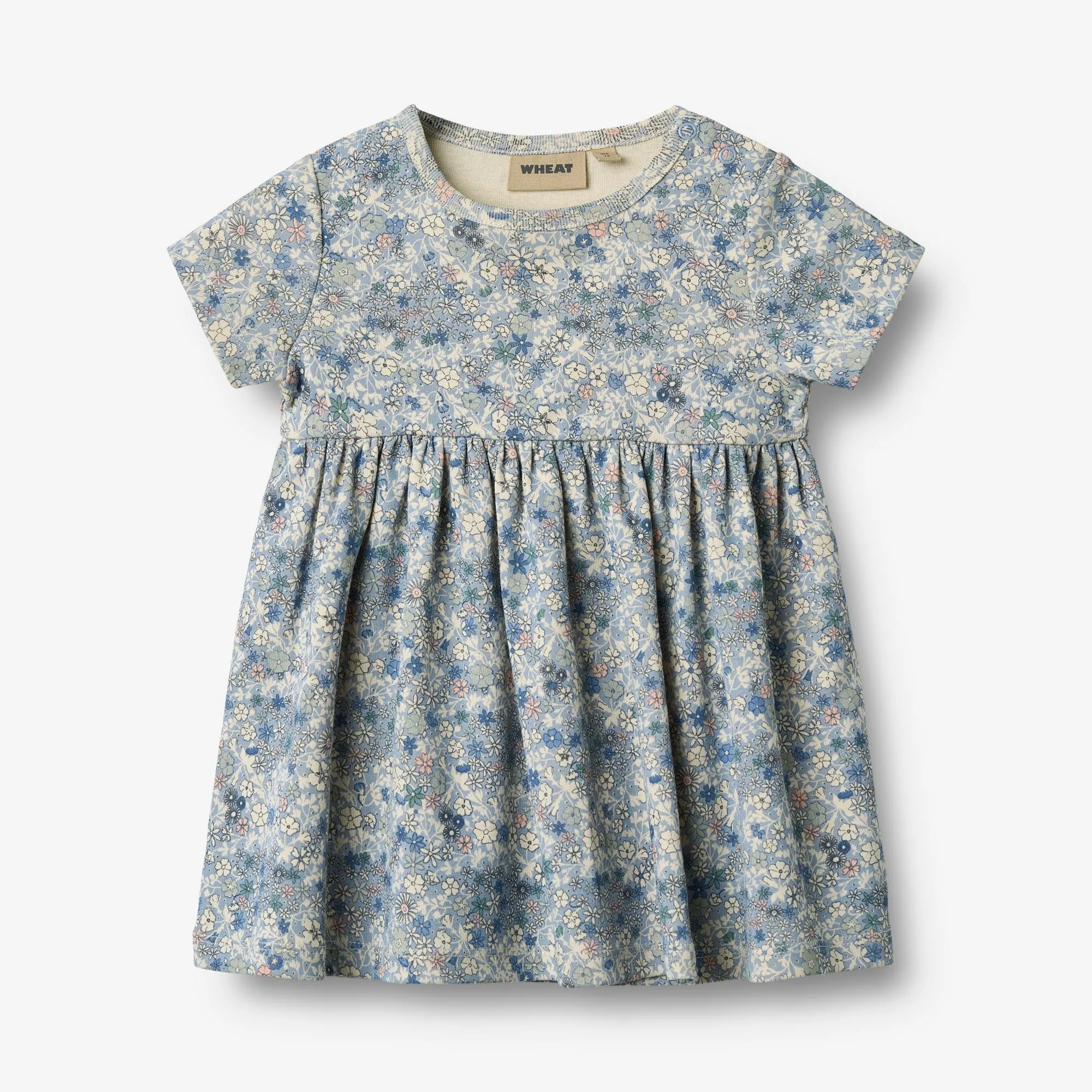 Jersey Dress S/S Nova - blue summer flowers