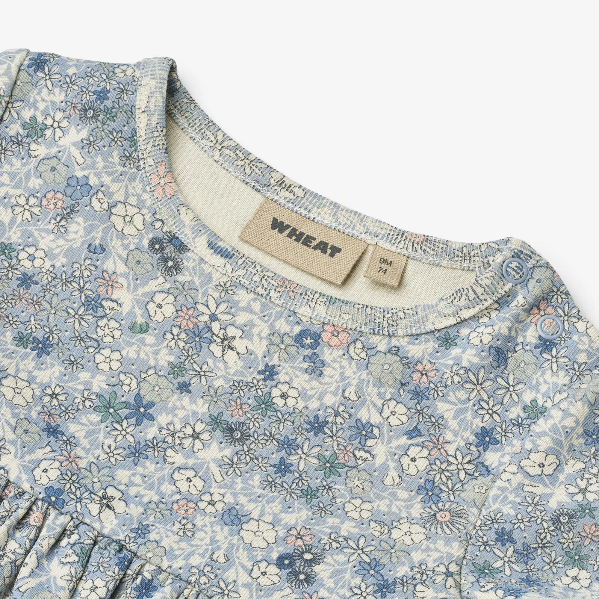 Jersey Dress S/S Nova - blue summer flowers