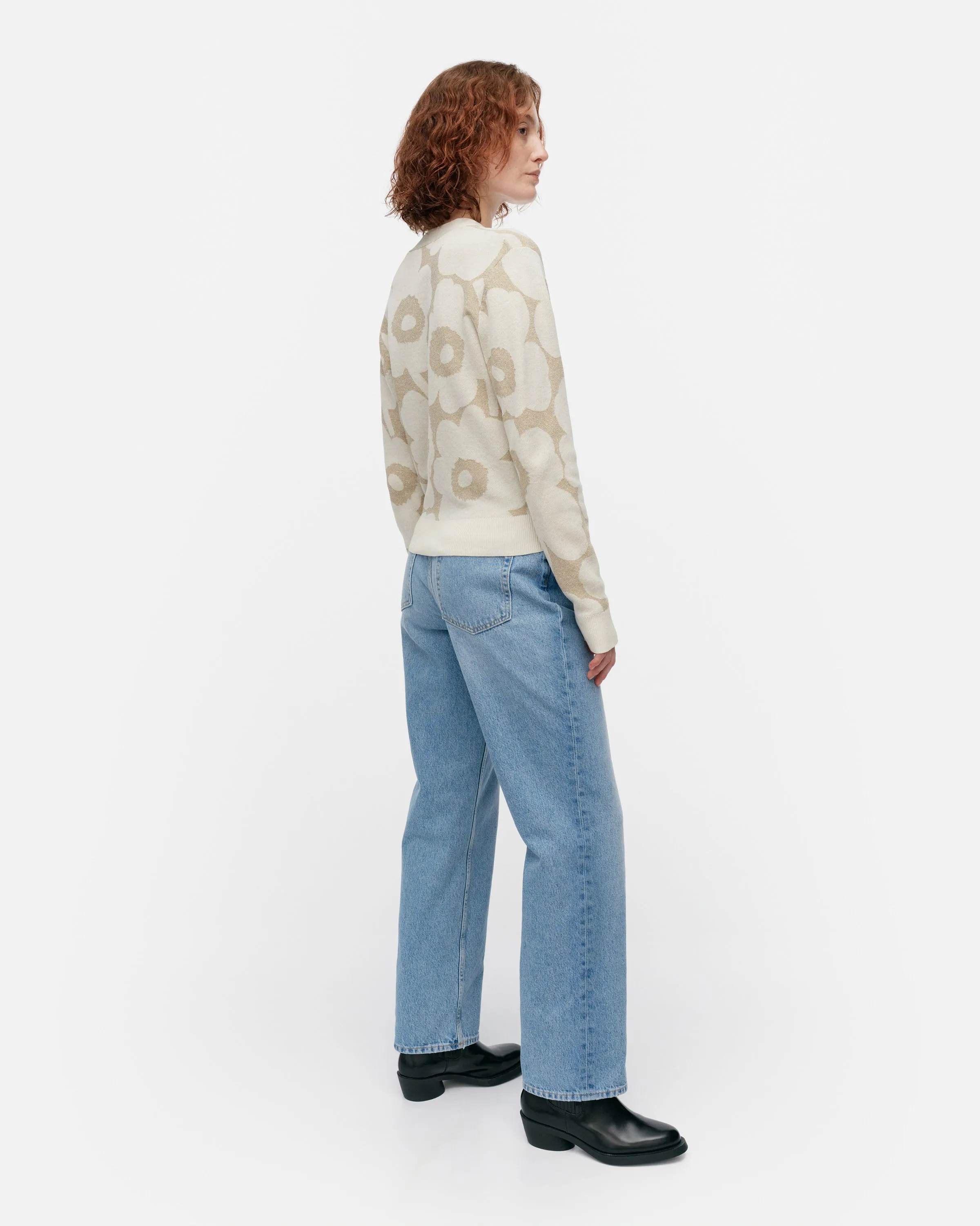 Kaide Pieni Unikko Cotton Linen Knitted Cardigan 54cm