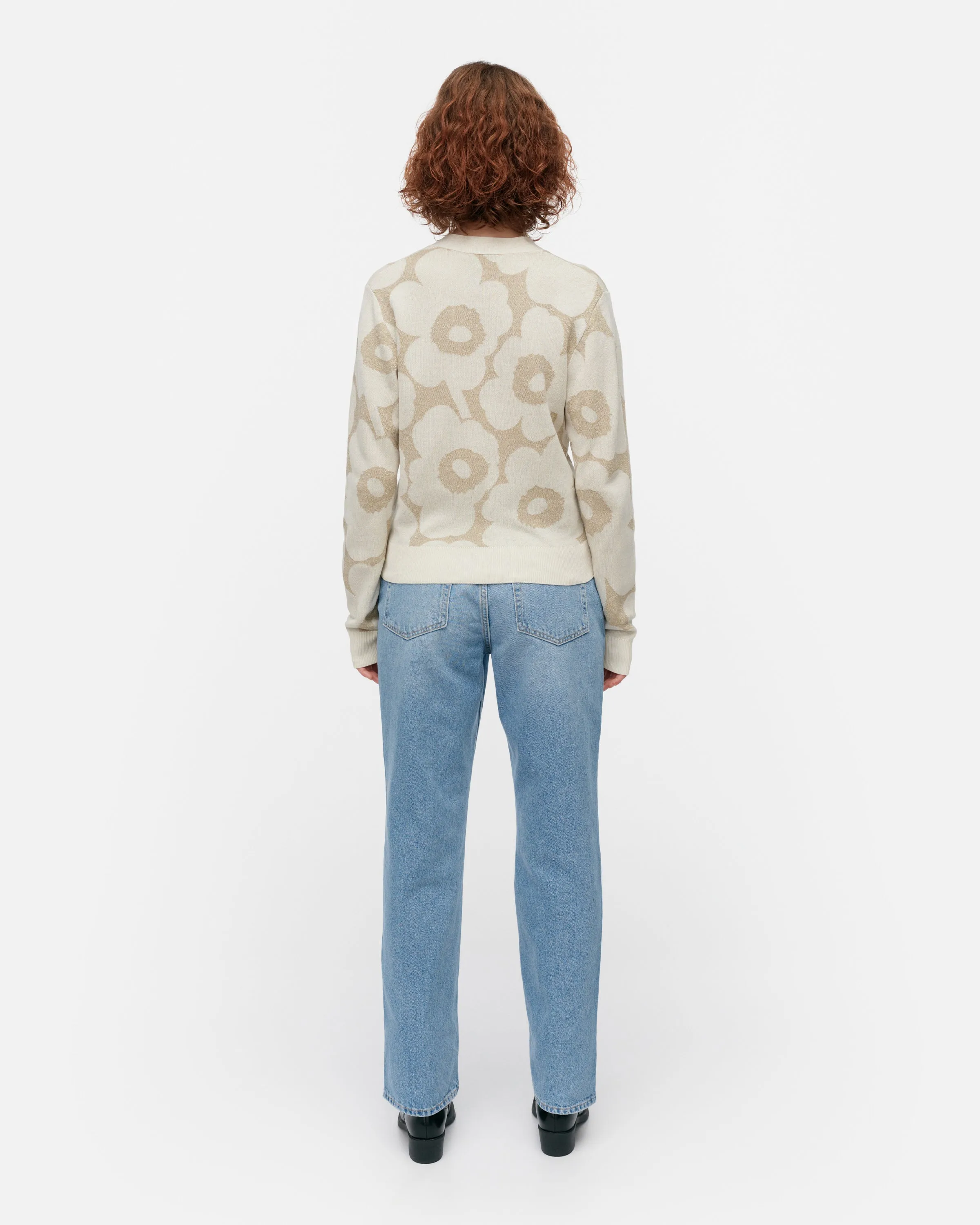 Kaide Pieni Unikko Cotton Linen Knitted Cardigan 54cm