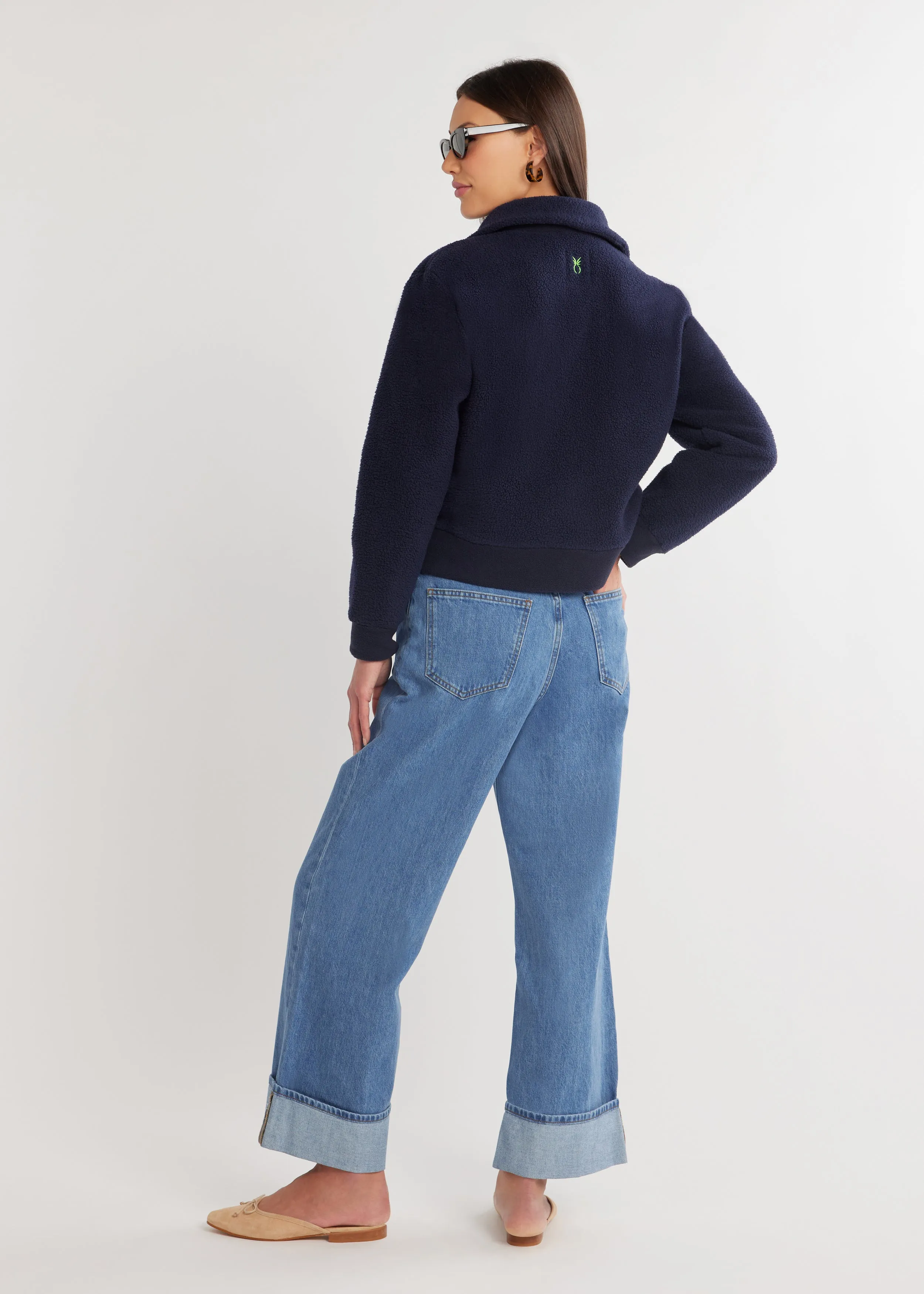 Kentfield Jacket in Sherpa Fleece (Navy)