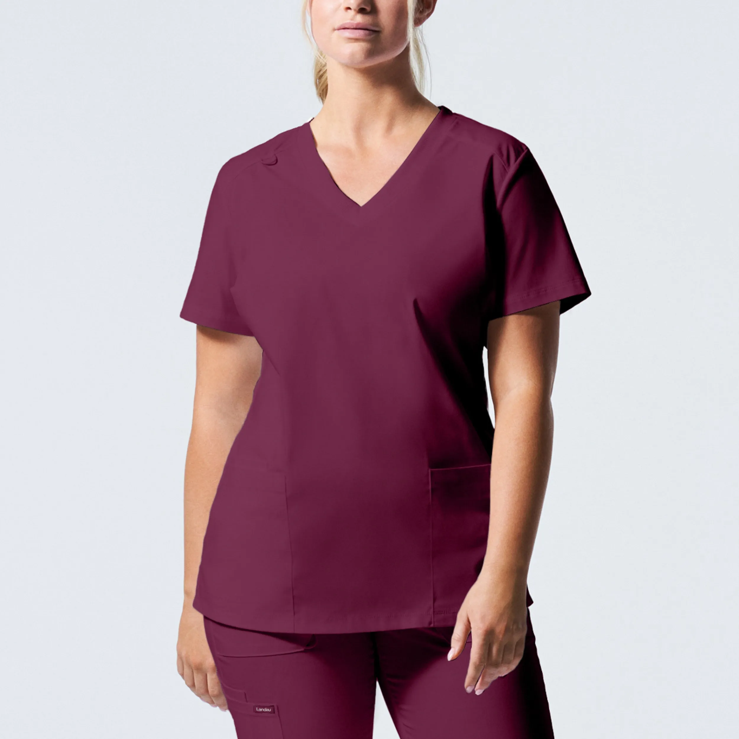 Landau ProFlex Womens 3-Pocket V-Neck Scrub Top