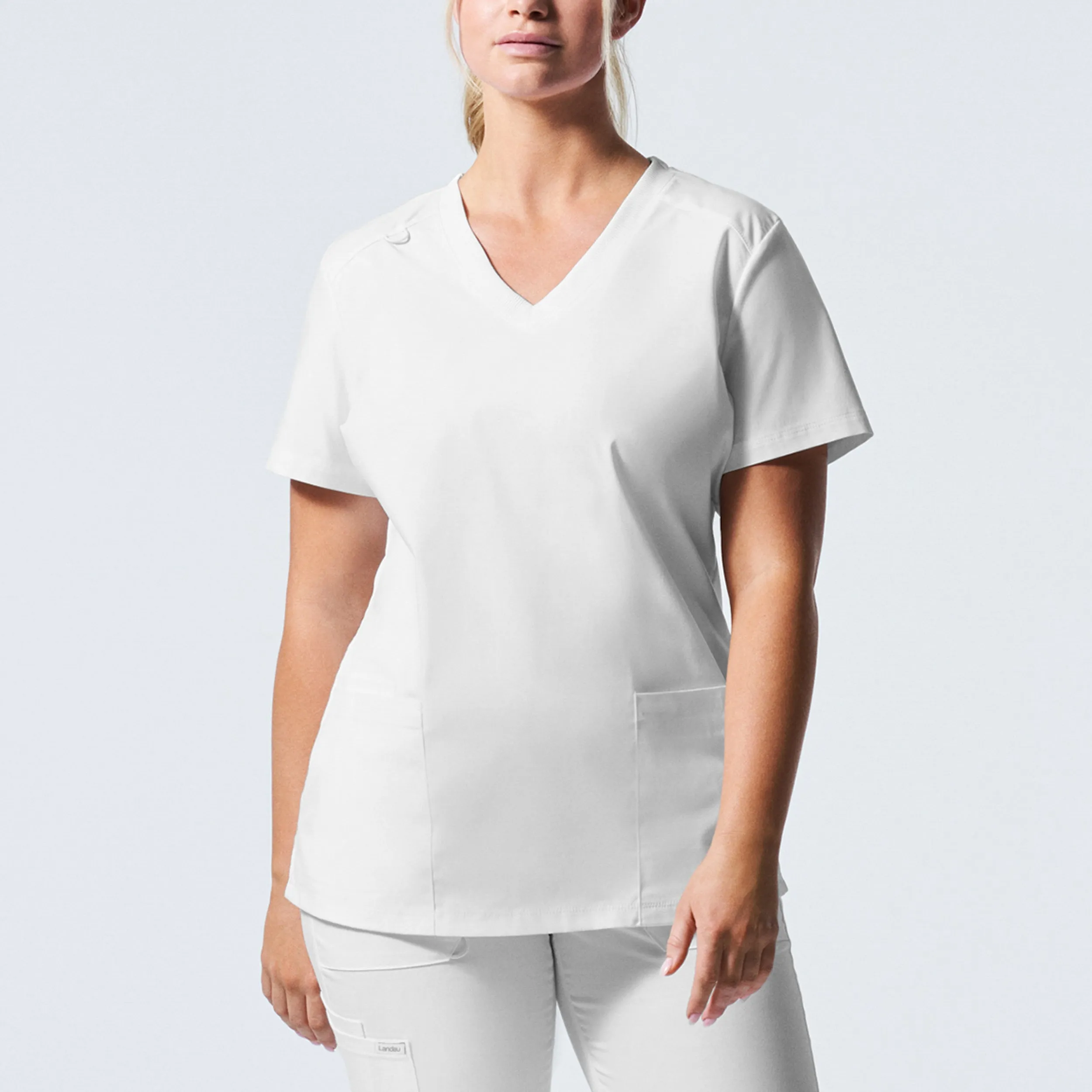 Landau ProFlex Womens 3-Pocket V-Neck Scrub Top