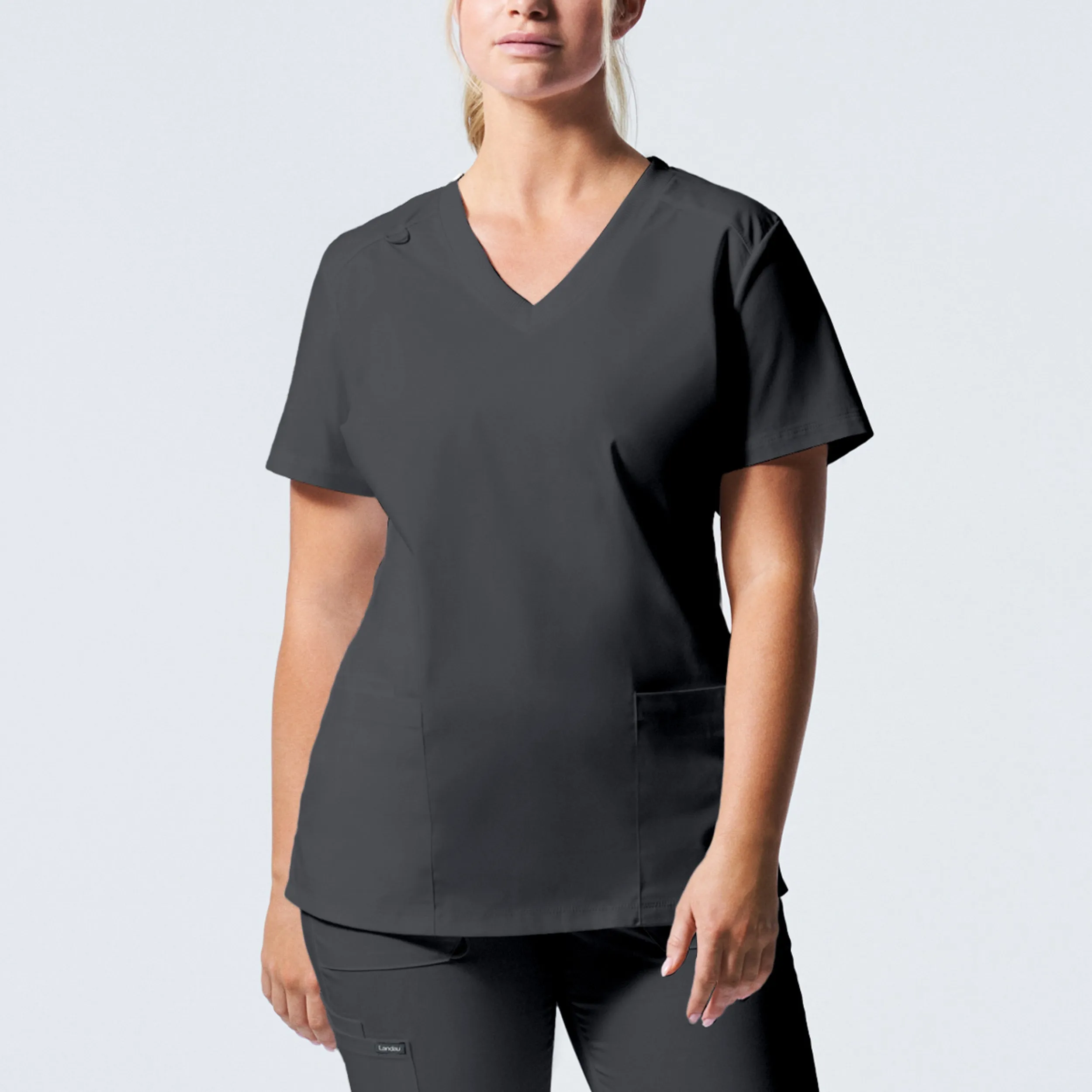 Landau ProFlex Womens 3-Pocket V-Neck Scrub Top