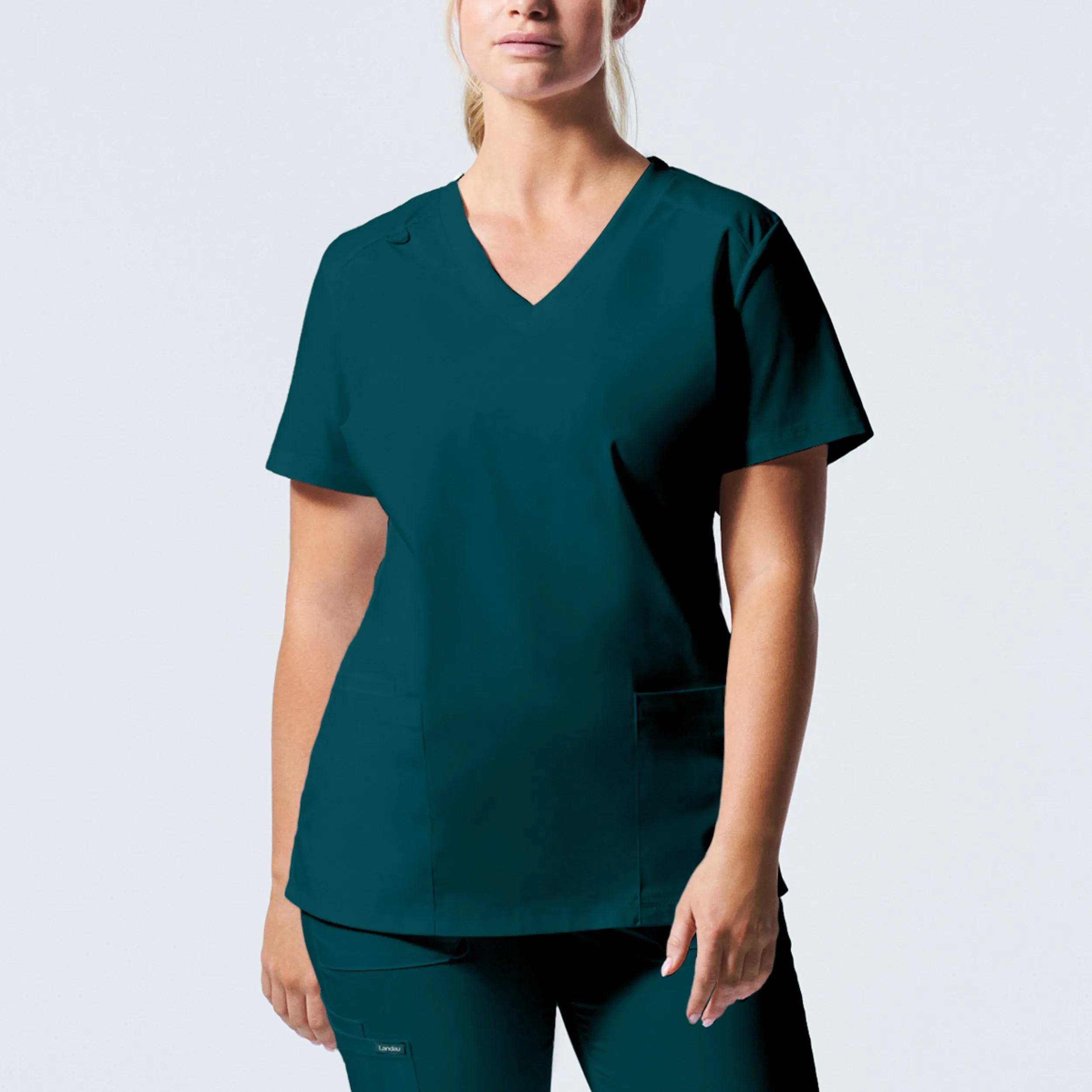 Landau ProFlex Womens 3-Pocket V-Neck Scrub Top