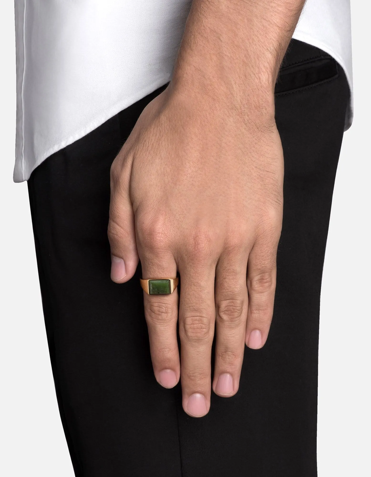 Lennox Jasper Ring, Gold