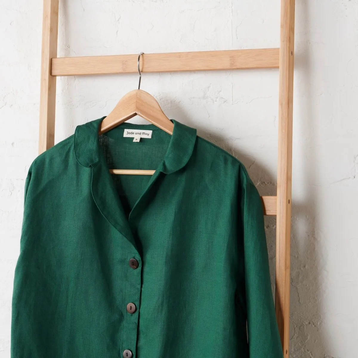 Linen Pyjama Set - Emerald Green